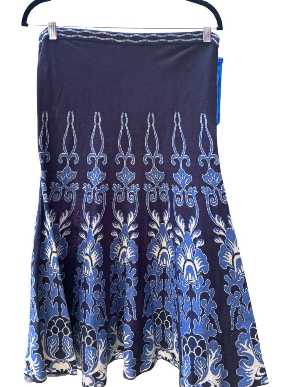 Peruvian Connection Pima Cotton Knit A-line Maxi Skirt M Heavy Knit Tapestry Lk